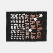 Ein Schwarzer hört zu und lernt ihn schwarz Fleecedecke (Vorderseite (Horizontal))