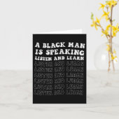 Ein Schwarzer hört zu und lernt ihn schwarz Karte (Gelbe Blume)