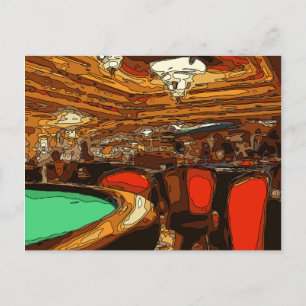 Ein Schwarzer Jack im Herzen eines Vegas Casinos Postkarte