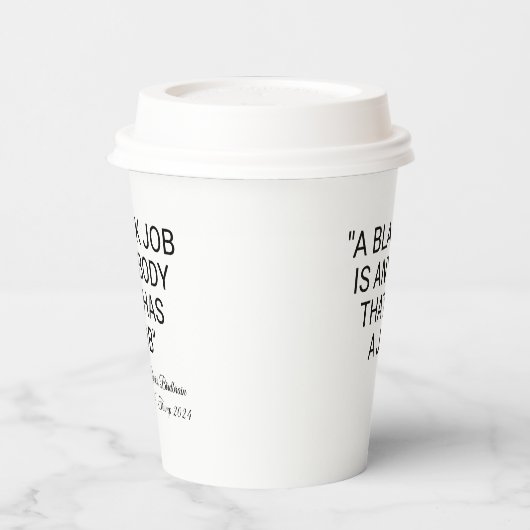 Ein schwarzer Job ist jeder Pappbecher (Links)