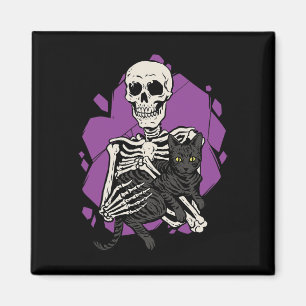 Ein schwarzer Katzennebel zu Halloween-Kostümskull Magnet
