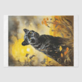 Ein schwarzer Panther in der Savanne bei Sonnenunt Seidenpapier (Vorderseite)