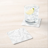 ein schwarzer Rahmen mit weißem Hintergrund mit Li Rechteckiger Pappuntersetzer (Vor Ort)