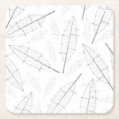 ein schwarzer Rahmen mit weißem Hintergrund mit Li Rechteckiger Pappuntersetzer (Vorderseite)