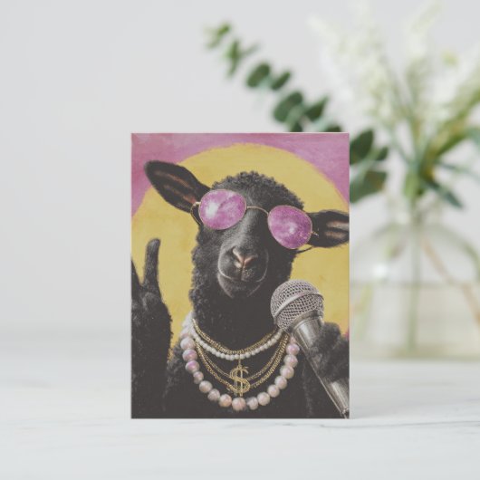 Ein schwarzer Schafsänger Postkarte (Stehend Vorderseite)