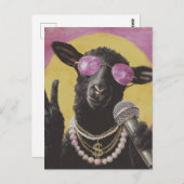 Ein schwarzer Schafsänger Postkarte (Vorne/Hinten)