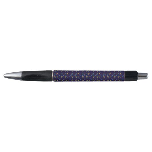 Ein schwarzer und silberner Stift mit dekorativem  (Vorderseite)