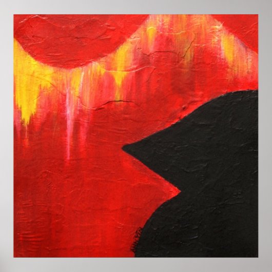 Ein schwarzer Vogel isst den alten Himmel Poster (Vorne)