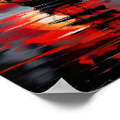 Ein schwarzes Galleon, das auf ruhigen Gewässern s Poster (Ecke)