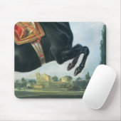 Ein schwarzes Pferd darstellend das Courbette Mousepad (Mit Mouse)