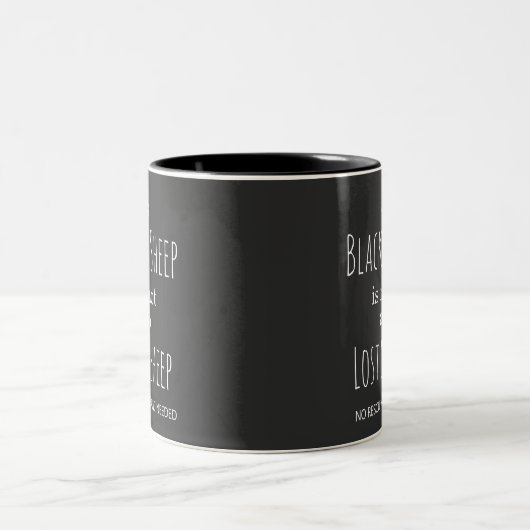 Ein schwarzes Schaf ist kein verlorenes Schaf, kei Zweifarbige Tasse (Mittel)