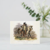 Ein Schwarzfuß Indianer auf dem Pferd, Teller 19 v Postkarte (Stehend Vorderseite)