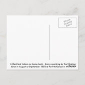 Ein Schwarzfussinder auf Pferd Postkarte (Rückseite)