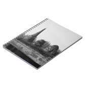 Ein Schwarzweiss-Bild eines alten Tempels Notizblock (Linke Seite)