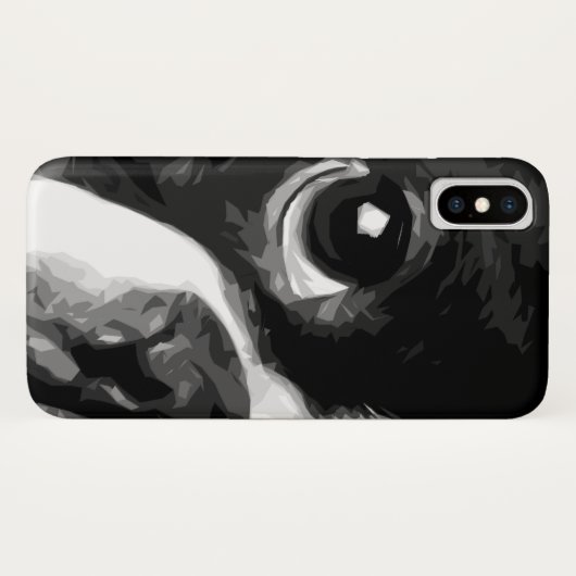 Ein Schwarzweiss-Boston-Terrier Case-Mate iPhone Hülle (Rückseite (Horizontal))
