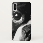 Ein Schwarzweiss-Boston-Terrier Case-Mate iPhone Hülle (Rückseite)