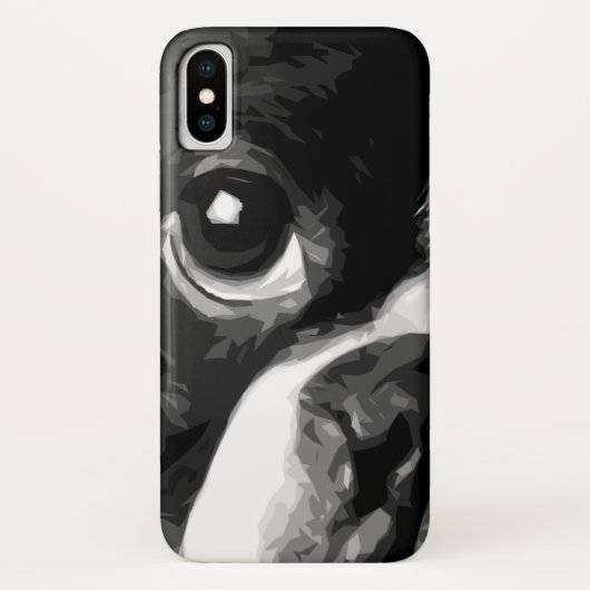 Ein Schwarzweiss-Boston-Terrier Case-Mate iPhone Hülle (Rückseite)