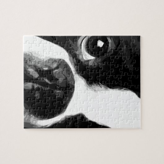 Ein Schwarzweiss-Boston-Terrier Puzzle (Horizontal)