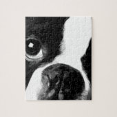 Ein Schwarzweiss-Boston-Terrier Puzzle (Vertikal)