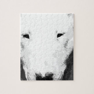 Ein Schwarzweiss-Bullterrier Puzzle