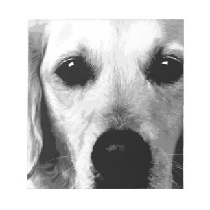Ein Schwarzweiss-golden retriever Notizblock