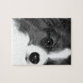 Ein Schwarzweiss-Papillon Puzzle (Horizontal)