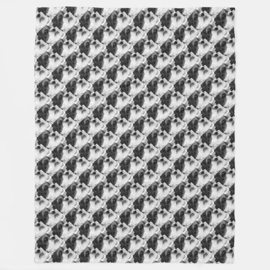 Ein Schwarzweiss-Shih tzu Fleecedecke (Vorderseite)