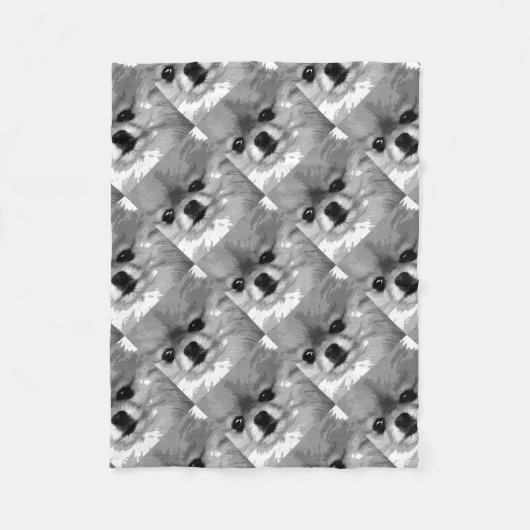 Ein Schwarzweiss-Spitz Fleecedecke (Vorderseite)