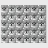 Ein Schwarzweiss-Spitz Geschenkpapier (Flach)