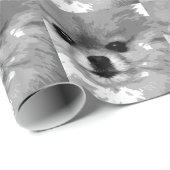 Ein Schwarzweiss-Spitz Geschenkpapier (Rolleneckpunkt)
