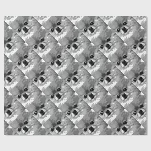 Ein Schwarzweiss-Spitz Geschenkpapier (Flach)