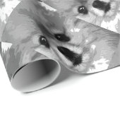 Ein Schwarzweiss-Spitz Geschenkpapier (Rolleneckpunkt)