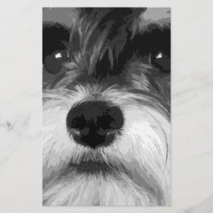 Ein Schwarzweiss-Zwergschnauzer Briefpapier