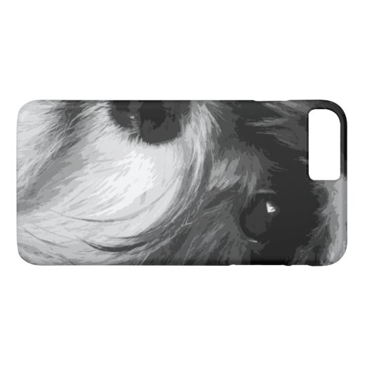 Ein Schwarzweiss-Zwergschnauzer Case-Mate iPhone Hülle (Rückseite (Horizontal))