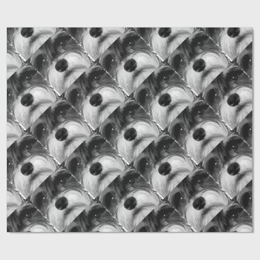 Ein Schwarzweiss-Zwergschnauzer Geschenkpapier (Flach)