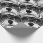 Ein Schwarzweiss-Zwergschnauzer Geschenkpapier (Ecke)