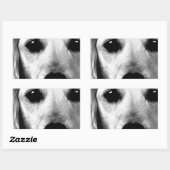 Ein schwarzweißer Golden Retriever Rechteckiger Aufkleber (Blatt)