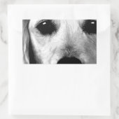 Ein schwarzweißer Golden Retriever Rechteckiger Aufkleber (Tasche)