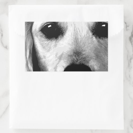 Ein schwarzweißer Golden Retriever Rechteckiger Aufkleber (Tasche)
