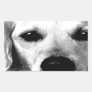 Ein schwarzweißer Golden Retriever Rechteckiger Aufkleber