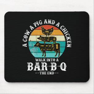 Ein Schwein, ein Huhn und eine Kuh gehen in eine R Mousepad