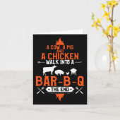 Ein Schwein, ein Huhn und eine kuschelige Grillen  Karte (Gelbe Blume)