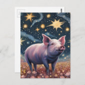 Ein Schwein in der frühen Nacht Postkarte (Vorne/Hinten)