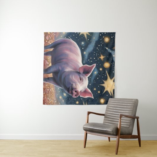 Ein Schwein in der frühen Nacht Wandteppich (Beispiel (Horizontal))