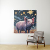 Ein Schwein in der frühen Nacht Wandteppich (Beispiel)