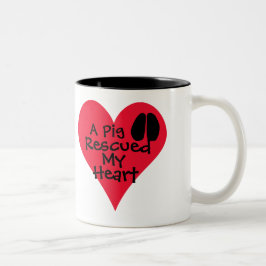 Ein Schwein rettete mein Herz Zweifarbige Tasse