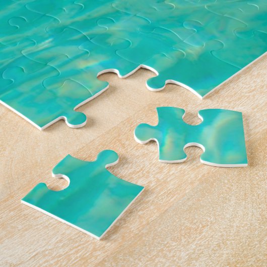 Ein Schwein schwimmt auf den Bahamas. Jigsaw Puzzl Puzzle (Seite)