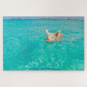 Ein Schwein schwimmt auf den Bahamas. Jigsaw Puzzl Puzzle (Horizontal)