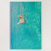 Ein Schwein schwimmt auf den Bahamas. Jigsaw Puzzl Puzzle (Vertikal)