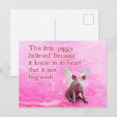 Ein Schweinchen glaubte Postkarte (Vorne/Hinten)